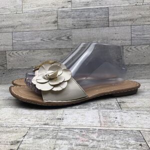 Sonoma Sandals Womens Size 10 MFloral Slip On Slides creamy white